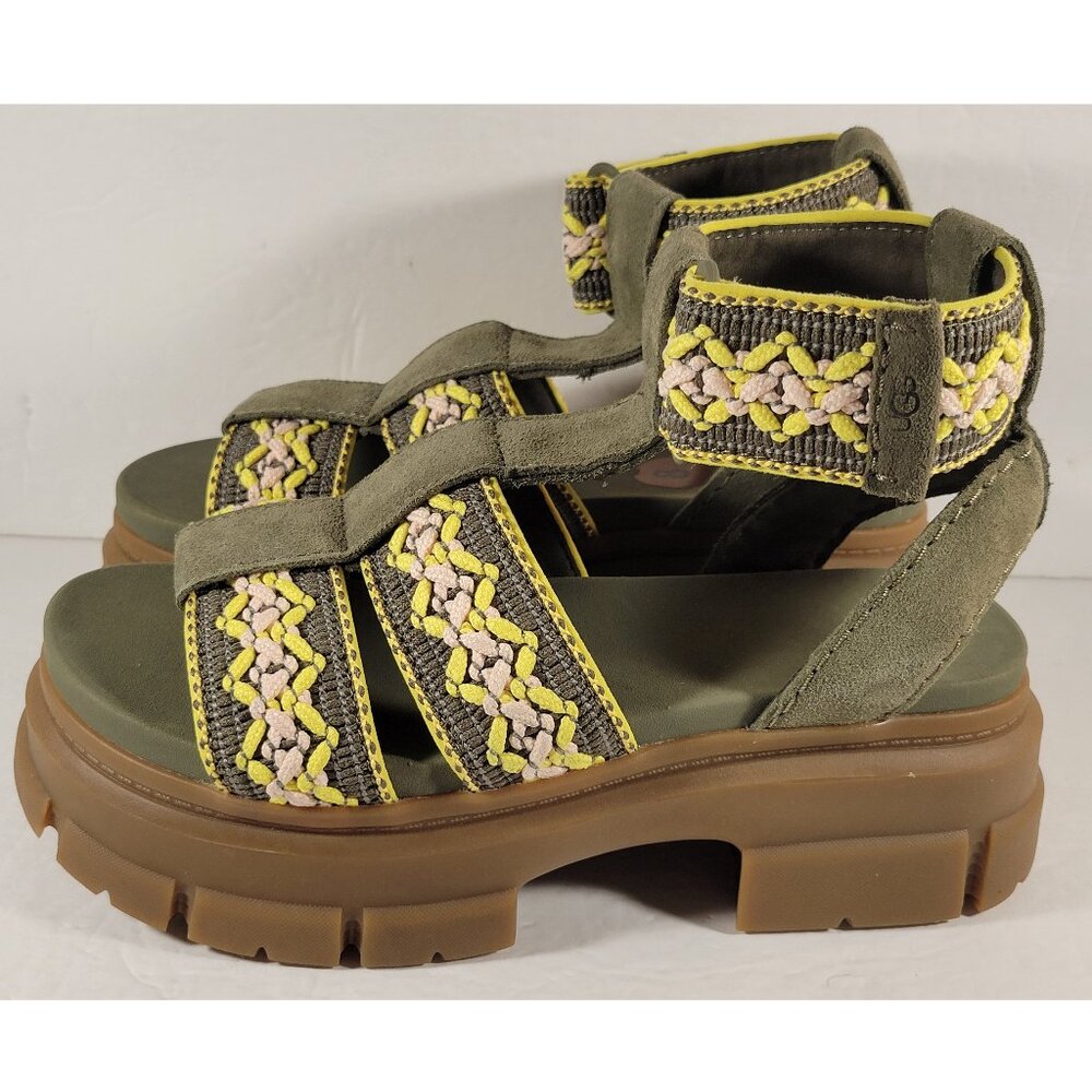 UGG Ashton Heritage Braid Sandals Toasted Olive Women’s Size 8.5 Platform